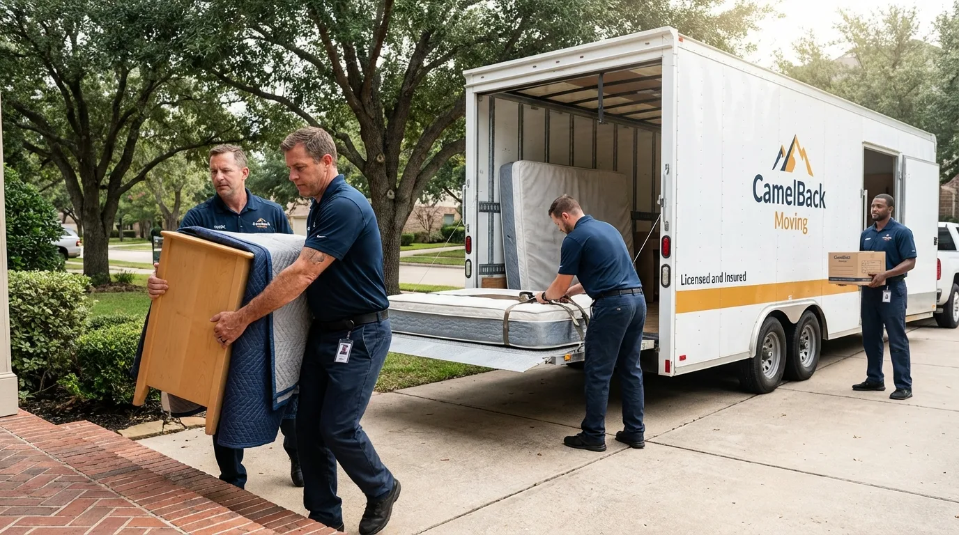 Crew loading residential truck for cross-state move from Selbyville, DE